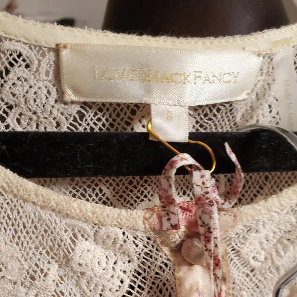LoveShackFancy Set Piccolo Skirt & Morrison Top Frosted Petal Stripe Small - Picture 5 of 16